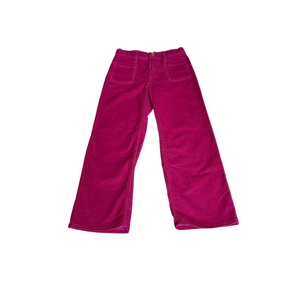 J.Crew Crewcuts Girls Magenta Pink Corduroy Wide Leg Pant Sz 10 Adjustable Waist